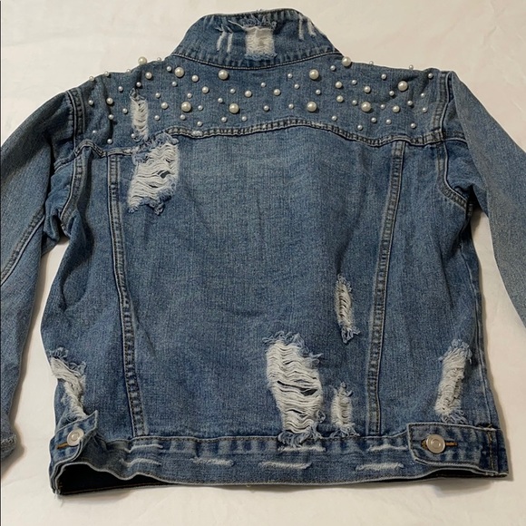Forever21 Distressed & Embellished Denim Jacket - Picture 4 of 5